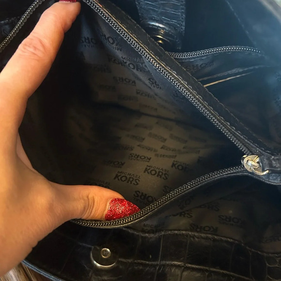 Michael Kors croc embossed Hamilton Large Satchel - Picture 9 of 10